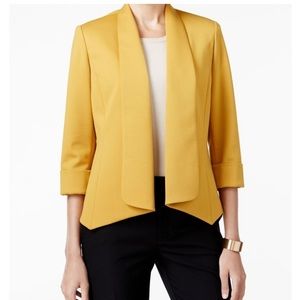 Kasper Open Front Jacket -Mustard Yellow